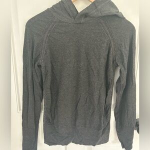 Fabletics grey hooded long sleeve top small